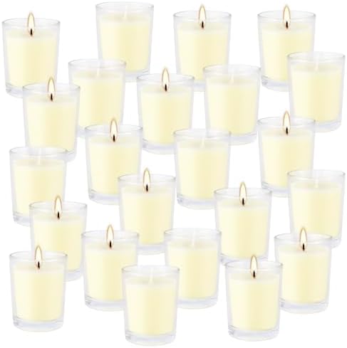 Set of 20 x 2.0 oz Votive Citronella Candles in Glass Cup Decorative Candle Yellow Citronella Tea Lights Indoor Outdoor Patio Scented Candles Bulk… - Image 2