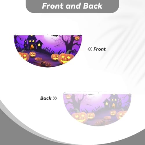 Halloween Pumpkin Semicircular Hanging Decorative Bunting Flag 2pcs - Image 2