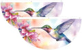 Hummingbird Flowers Semicircular Hanging Decorative Bunting Flag 2pcs by Ouqiuwa