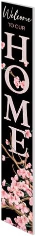 8"x48" Spring Welcome Sign for Front Porch, Hello Spring Porch Sign for Front Door Durable PVC Welcome Home Decorations for Outdoors p (Design 12) - Image 3