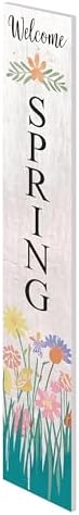 8"x48" Spring Welcome Sign for Front Porch, Hello Spring Porch Sign for Front Door Durable PVC Welcome Home Decorations for Outdoors p (Design 10) - Image 3