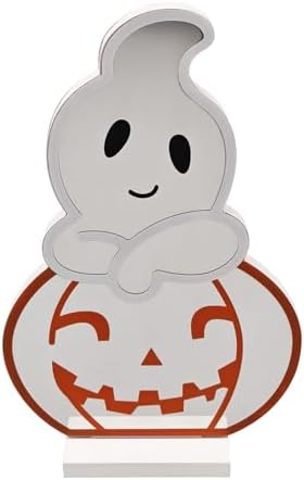 LED Halloween Pumpkin Light, Cute Neon Pumpkin and Ghost Sign Decor,11.57 Inch Halloween 3D Infinity Lights with USB Powered for Table, Room, Party Decoration - Image 5