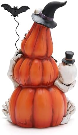 Hodao Halloween Pumpkin Decor with Light, Fall Pumpkin Ornaments Indoor - Image 3