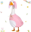FuWeave Easter Bunny Goose Outfit for 23" Goose Costume for Cement Plastic Porch Geese Statue Spring Outdoor Garden Yard Patio Decoration, Pink by FuWeave