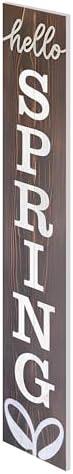 8"x48" Spring Welcome Sign for Front Porch, Hello Spring Porch Sign for Front Door Durable PVC Welcome Home Decorations for Outdoors p (Design 4) - Image 3