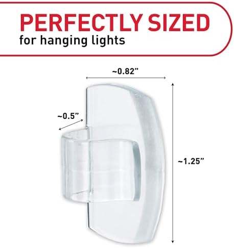 Command Outdoor Light Clips, Clear, 20 Clips, 24 Weather Resistant Strips - Image 2
