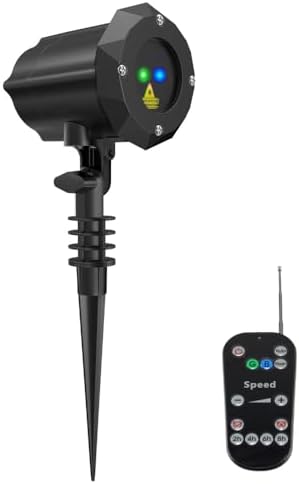Poeland Garden Lights Moving Laser Christmas Lights Firefly Star Projector for Home and Garden Blue/Green by Poeland