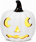 Midnight Manor Halloween LED Lighted Ceramic Jack O Lantern Battery Included (White) by NaturesMark
