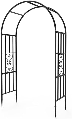 Garden Arch - 87"(H)*47"(L), Rust-Resistant and Sturdy Metal Garden Arbor, Trellis for Climbing Plants Outdoor, Use for Backyard, Patio, Lawn and Wedding Decorations（20MM Pipe） by TrellumeGardenHome