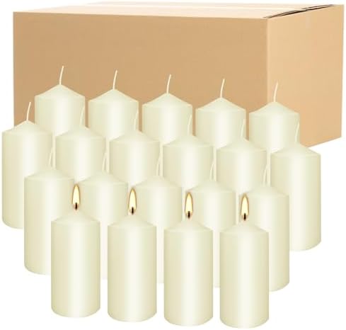 Set of 20 Ivory Pillar Candles,Dripless and Smokeless Dinner Candle, 2x4” Pillar Candles for Parties Weddings,Spa,Home Décor,Parties and Special Occasions. - Image 3