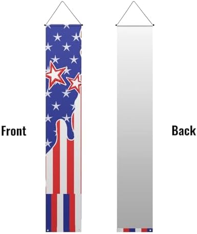 doginthehole 4th of July Decorations Outdoor Happy 4th of July Porch Banner Independence Day Banner for Patriotic Memorial Party Supplies - Image 3