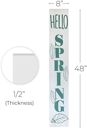8"x48" Spring Welcome Sign for Front Porch, Hello Spring Porch Sign for Front Door Durable PVC Welcome Home Decorations for Outdoors p (Design 3) - Image 5