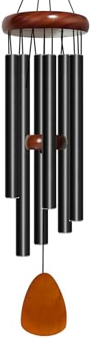 Bursvik 29" Aluminum Wind Chimes for Outside (Black), Patio Zen Decor Gift by BursvikWindChimes