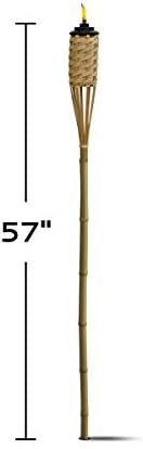 TIKI Bamboo Tiki Torches 12-Pack – Weather-Resistant Outdoor Décor with Easy-Pour Wide-Mouth Canister Refill for Patio, Garden, Backyard, and Parties, 57-Inch Citronella Torches - Image 6