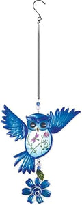 Sunset Vista Designs Garden Party - Hanging Metal and Glass Bouncy Ornament,18.5" Long, Blue Owl by Unknown