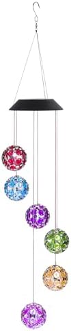 Alpine Corporation RGG648SLR 29" Tall Solar Hanging Gem Sphere Mobile with LED Light, Statement Décor for Lawn & Garden by Unknown