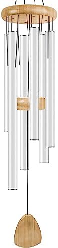 Bursvik 37" Aluminum Wind Chimes for Outside (White), Patio Zen Decor Gift by BursvikWindChimes