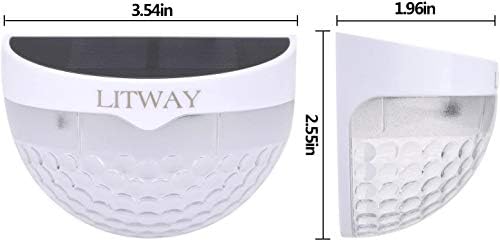 KBP Solar Fence Lights Outdoor Decorative Garden Lights Waterproof Wall Lights for Patio, Yard, Stairway (White) - Image 5