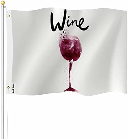 Yekiua Wine Glass Flag 3X5 Ft Watercolor Polka Dot Splash UV Protected Banner Outdoor Indoor Flag With Brass Grommets, Vivid Color Purple by Yekiua