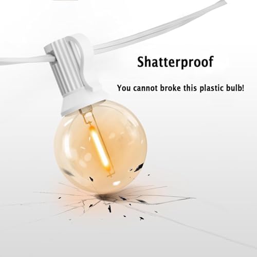 200Ft White String Lights for Outside Patio Light Waterproof with 104 Bulbs - Image 3