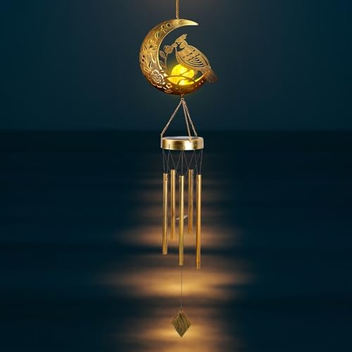 Moon Cardinal Wind Chime for Outside - Exquisite Vermilion Bird, Handmade Aluminum Wind Chimes for Garden/Lawn, Soothing Zen Decor, Perfect Asian-Themed Gift for Housewarming & Meditation Spaces - Image 6