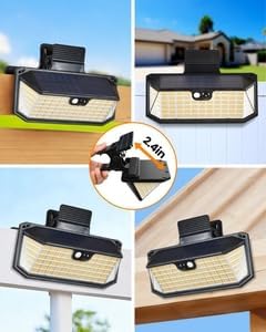 470 LED Clip On Solar Lights Outdoor, Warm White Motion Sensor Lights 1Pack - Image 2