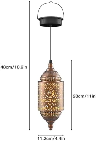 Hapjoy Moroccan Hanging Solar Lights Outdoor Garden Decor Sun and Moon Decorations Solar Lantern Waterproof for Patio Pathway Yard Backyard Garden Decorative (Cylinder, 2) - Image 6