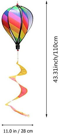 Syhonic 3Pcs Rainbow Windsock Hot Air Balloons Wind Spinner - Outdoor Whirligig Toy Garden Lwan Yard Home Decoration Ornament - Colorful Kinetic Hanging Decoration - Image 2