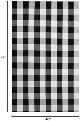 KOZYFLY Buffalo Plaid Area Rug 4 x 6 Ft Black and White Checkered Rug Washable Outdoor Rugs Cotton Rugs for Bedroom Front Door Mat Carpet for Front Porch Living Room Dining Room Kitchen - Image 2