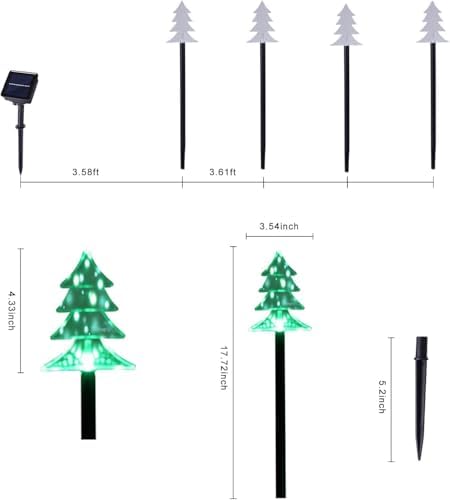 Christmas Decorations Outdoor, Solar Tree Pathway Lights, 5 PCS - Image 2