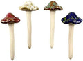 Danmu Garden Decor, 4pcs (Random Color) Ceramic Mushroom for Garden, Yard, Fairy Garden - Lawn Ornament Décor, Pottery Ornament 4.52" in Height by Danmu