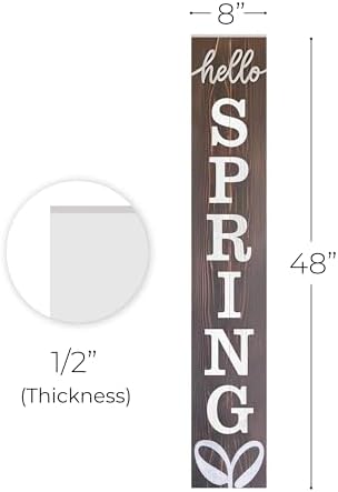 8"x48" Spring Welcome Sign for Front Porch, Hello Spring Porch Sign for Front Door Durable PVC Welcome Home Decorations for Outdoors p (Design 4) - Image 5