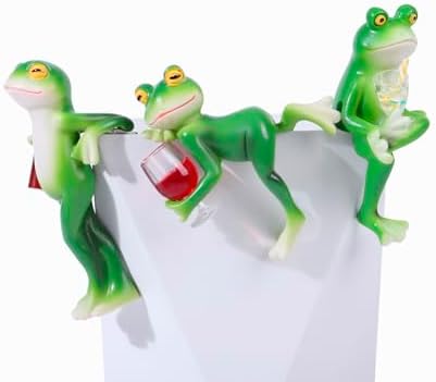3 PCS Tipsy Frog Statues Pot Hugger Decorations for Plant, Miniature Frog Garden Decor Outdoor Women Gifts Frog Figurines Plant Hangers Decor for Flower,Yard,Lawn Ornament - Image 6