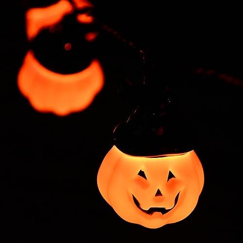 GOOTHY Halloween Pumpkin Hat String Lights, 8.5Ft Outdoor Halloween Decorations String Lights with 10 LED Jack-O-Lantern Light, Plug in Hooded Pumpkin Lights for Indoor Window Patio House Party Decor - Image 4