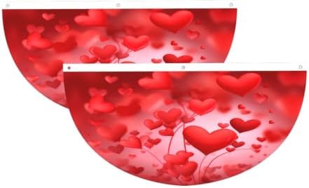 Love Heart Shape Semicircular Hanging Decorative Bunting Flag 2pcs by Ouqiuwa
