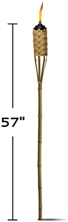 TIKI Bamboo Tiki Torches 4-Pack – Weather-Resistant Outdoor Décor with Easy-Pour Wide-Mouth Canister Refill for Patio, Garden, Backyard, and Parties, 57-Inch Citronella Torches - Image 5