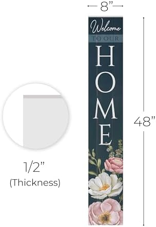 8"x48" Spring Welcome Sign for Front Porch, Hello Spring Porch Sign for Front Door Durable PVC Welcome Home Decorations for Outdoors p (Design 16) - Image 5