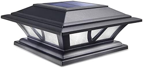 SIEDiNLAR Solar Post Lights Outdoor 2 Modes LED, 1 Pack Black (Warm/White) by Siedinlar