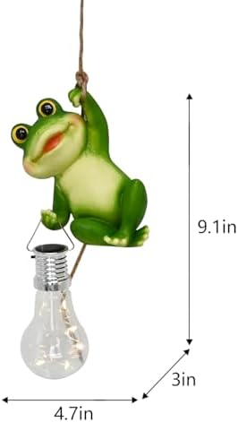 Frog Solar Lights Outdoor Garden Hanging Tree Decor Frog Figurines Yard Art - Image 6