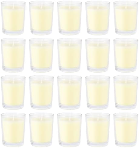 Set of 20 x 2.0 oz Votive Citronella Candles in Glass Cup Decorative Candle Yellow Citronella Tea Lights Indoor Outdoor Patio Scented Candles Bulk… - Image 7