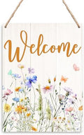 Spring Wooden Welcome Signs, Spring Door Decor, Spring Decorations for Home, Rustic Farmhouse Spring Hanging Plaque for Front Door Wall Porch Outdoor 8x10 Inch by Kneaotoaji