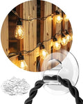 ispneay 48 Clear Waterproof Adhesive Hooks for Outdoor String Lights Clips by ispneay