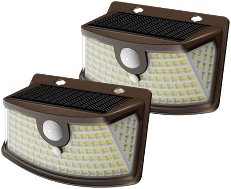 Aootek Solar Motion Sensor Lights Outdoor 120 LEDs, Brown, 2 Pack by Lightupeveryconer