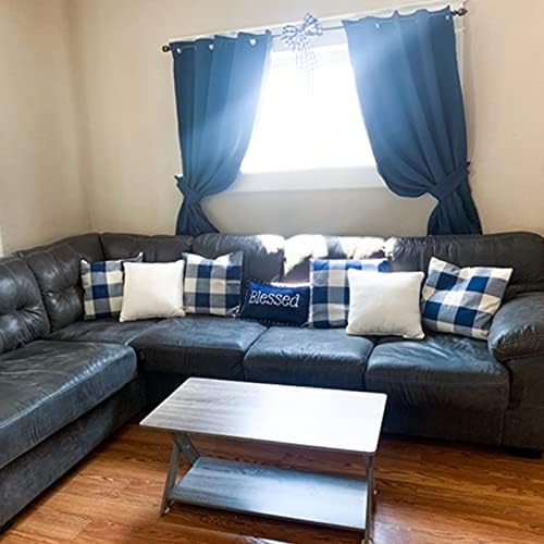 VAKADO Outdoor Blue Throw Pillow Covers 18x18 Set of 2 Buffalo Plaids Check Summer Front Porch Decorative Gingham Cushion Cases Home Decor Farmhouse for Patio Furniture Couch Bed Sofa,Navy Blue White - Image 6