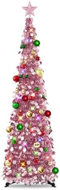 N&T NIETING Pop Up Christmas Tree with Lights & Ornaments, 5FT, Rose Gold by NTNIETING