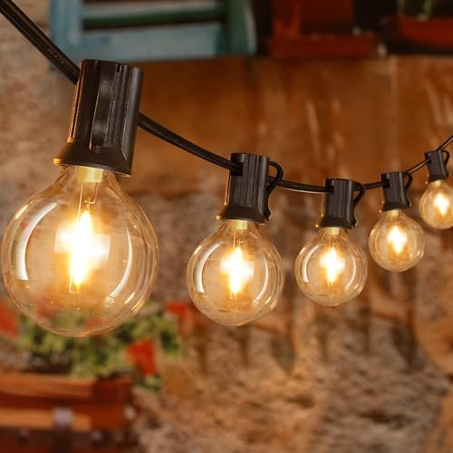 Ollny Outdoor String Lights, 50FT LED Patio Lights Waterproof Plug in by Ollny