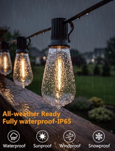100FT Outdoor String Lights, 50 ST40 Edison LED Patio Lights - Image 3