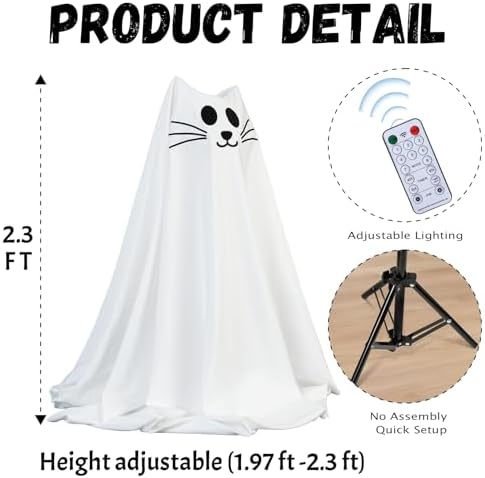 1 Packs Spooky Ghost Halloween Cat Decor Indoor for Birthday Party - Image 3