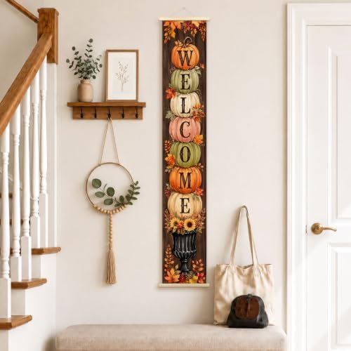 Welcome Fall Autumn Porch Door Banner Wall Decorations 8x47 - Image 4