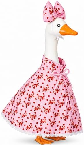 Abbylike Strawberry Porch Goose Outfit Summer Strawberry Costume Clothes for 23'' Cement Goose for Summer Garden Porch Statue Yard Pathway Decorations by Abbylike